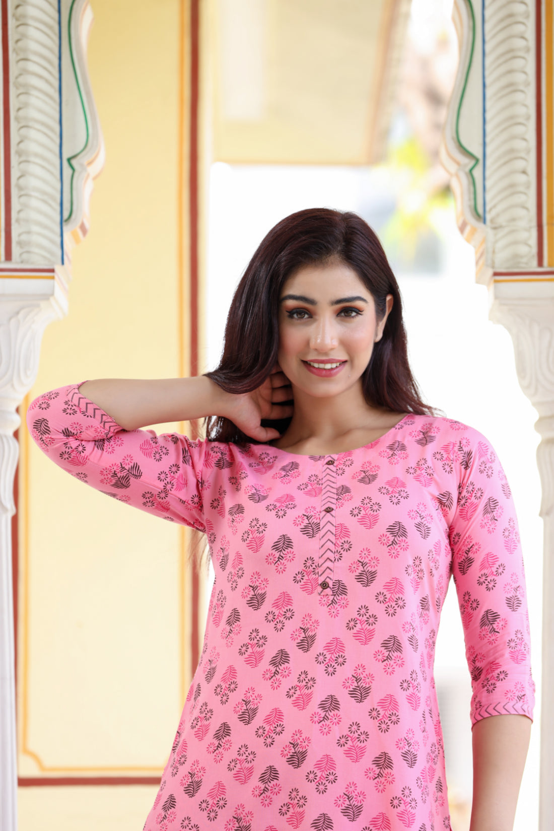 Ashvy Cotton Night Suit Set of Kurti & Pyjama – Soft Pink Comfort