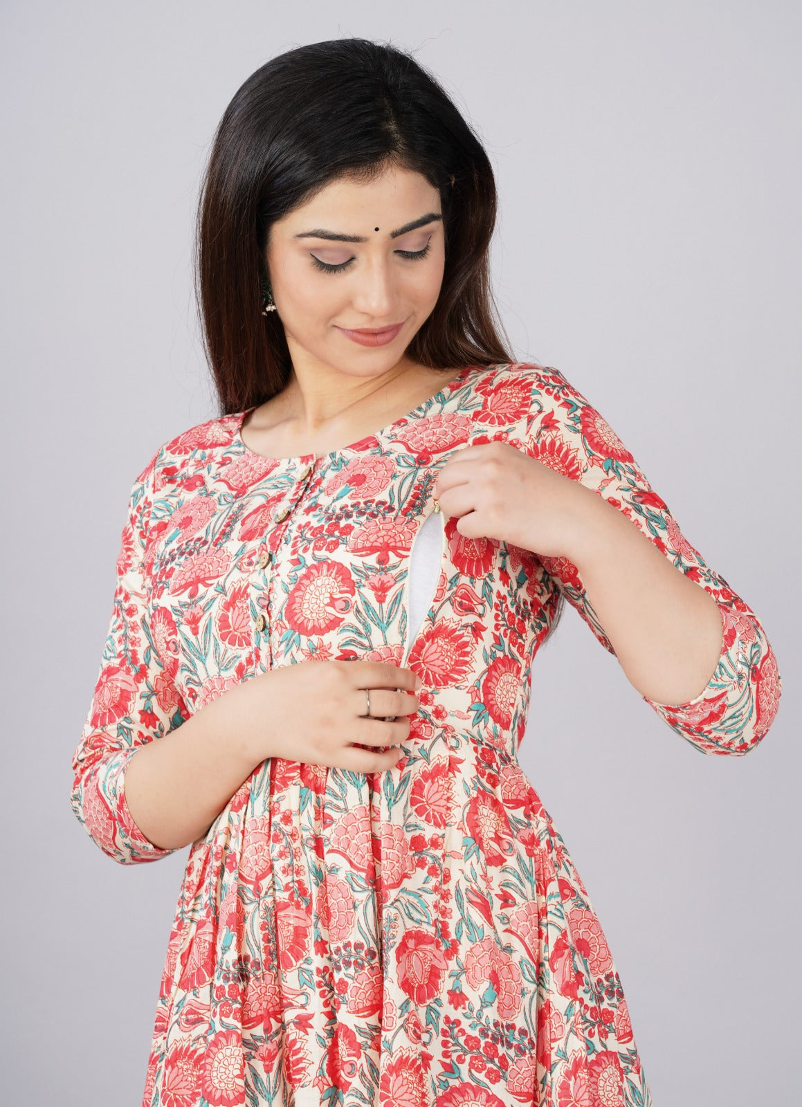 Effortless Style: Ashvy Cotton Feeding Dress For Pre & Post Maternity –  Ashvy India