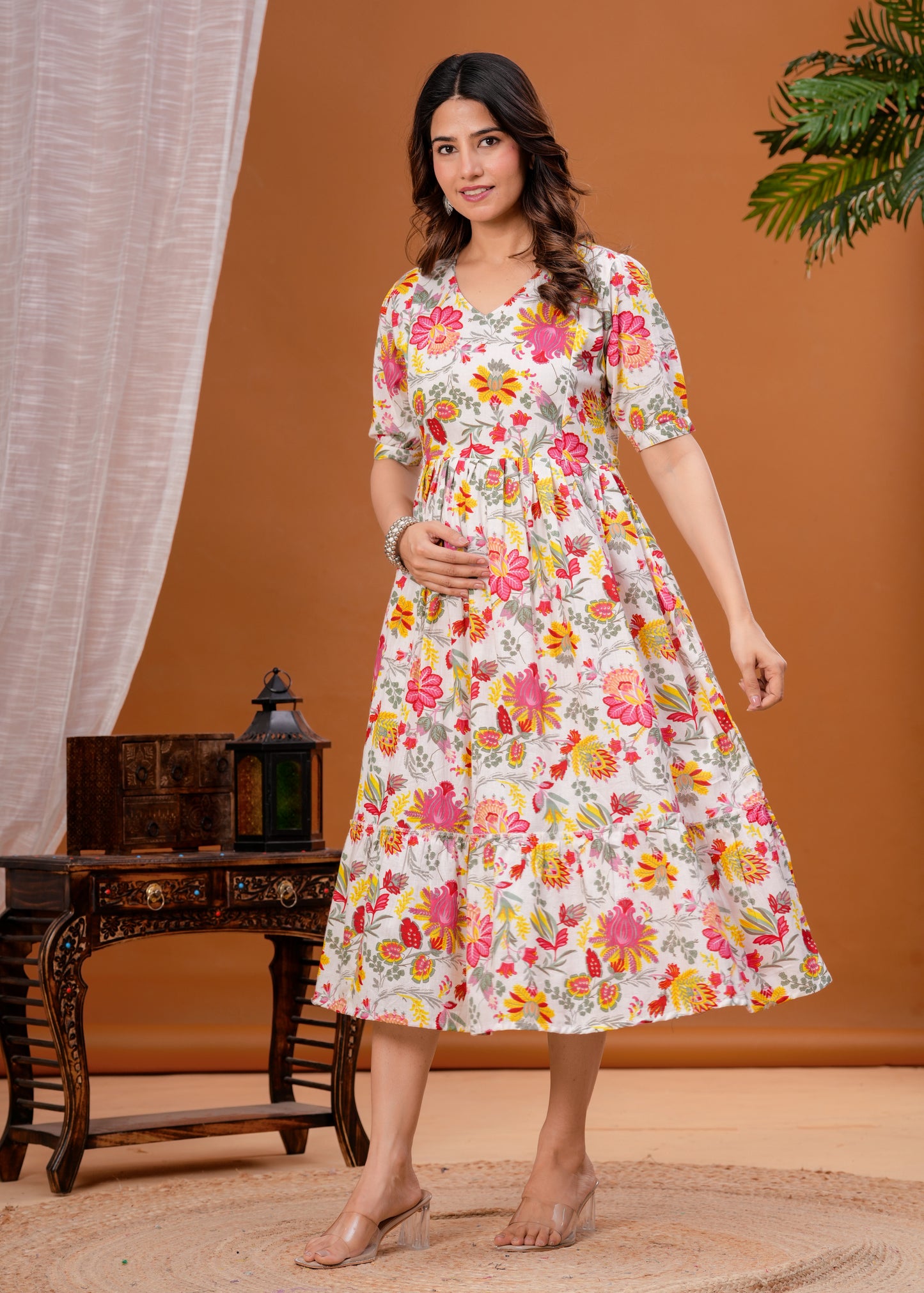 Ashvy Pure Cotton Anarkali Feeding & Maternity Kurti – Comfort Meets Elegance