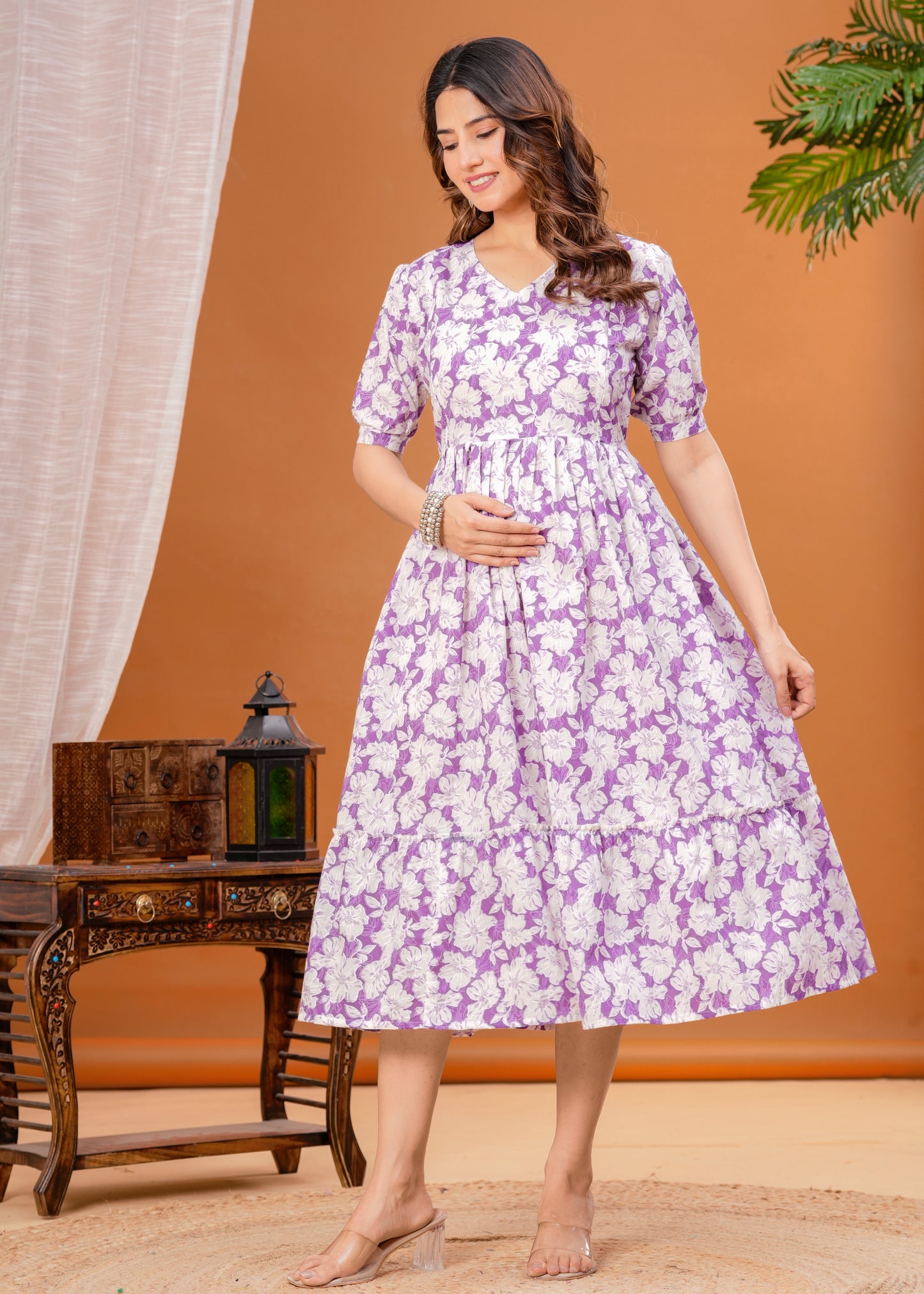 Ashvy Pure Cotton Anarkali Feeding & Maternity Kurti – Comfort Meets Elegance