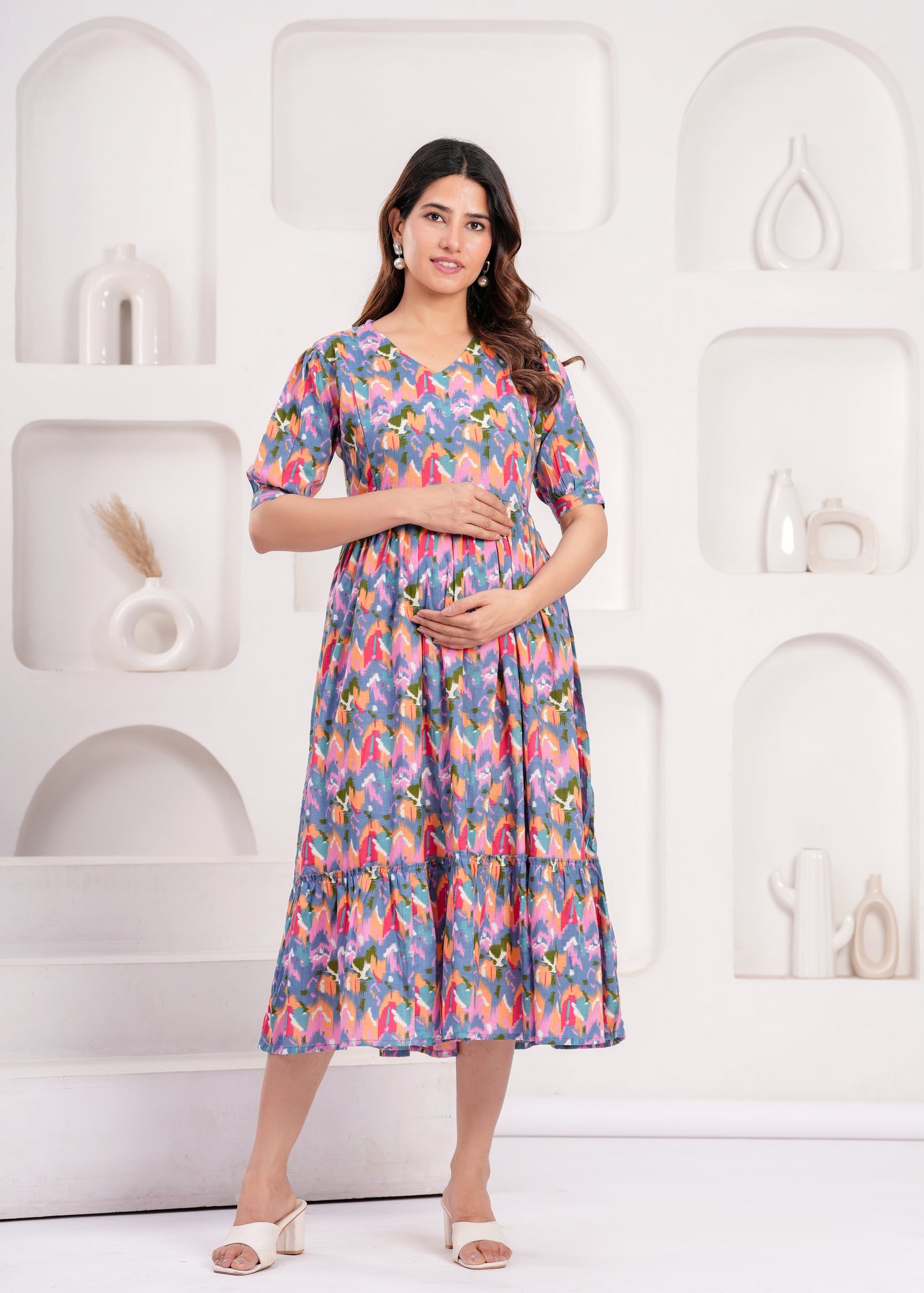 Ashvy Pure Cotton Anarkali Feeding & Maternity Kurti – Comfort Meets Elegance