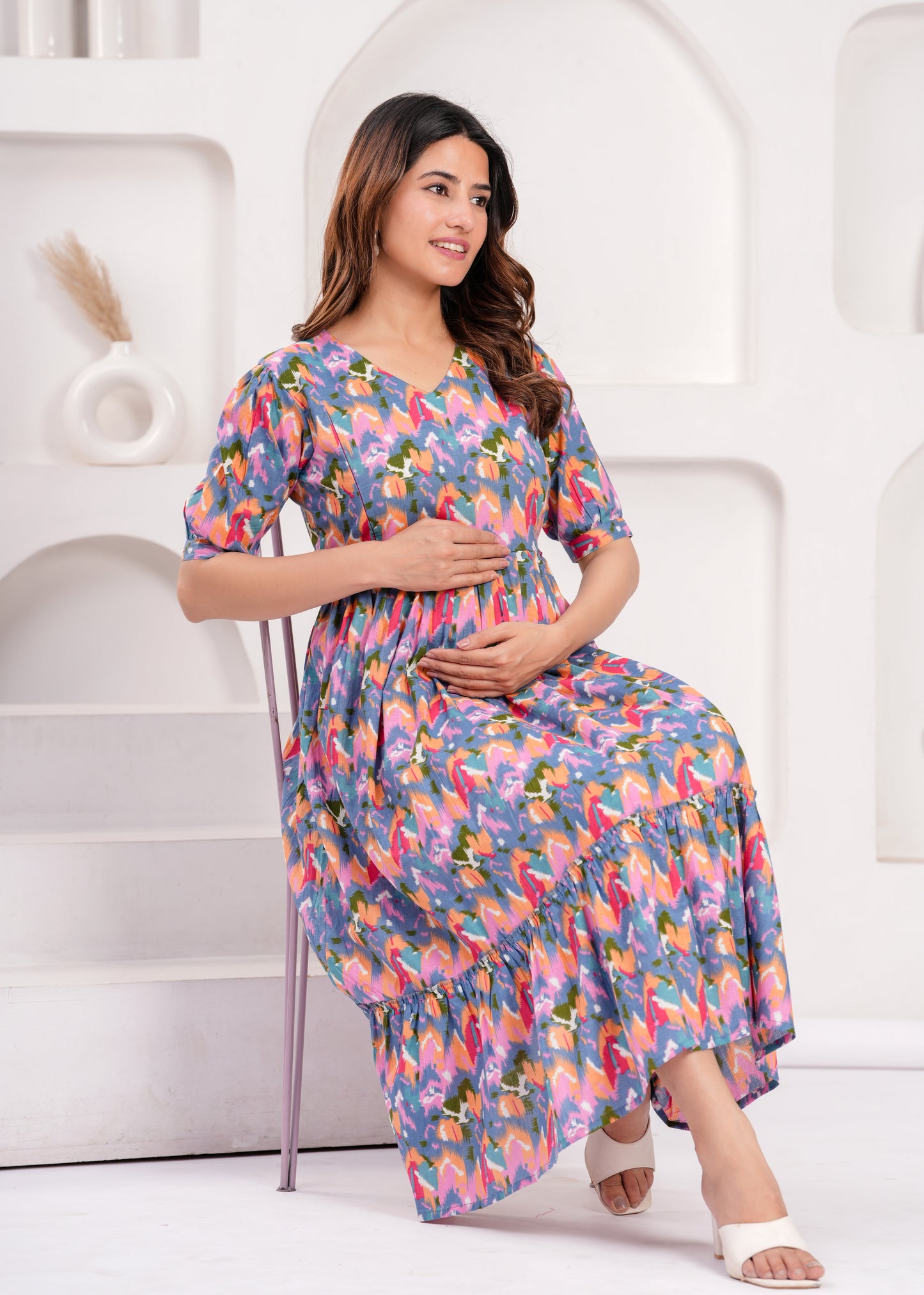 Ashvy Pure Cotton Anarkali Feeding & Maternity Kurti – Comfort Meets Elegance