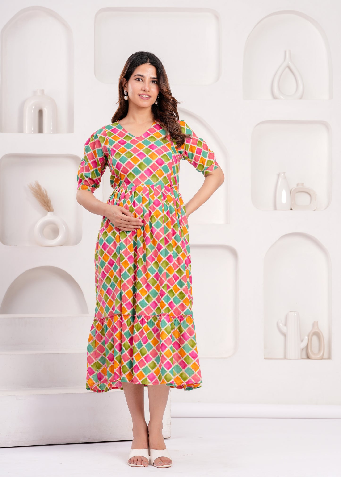 Ashvy Pure Cotton Anarkali Feeding & Maternity Kurti – Comfort Meets Elegance