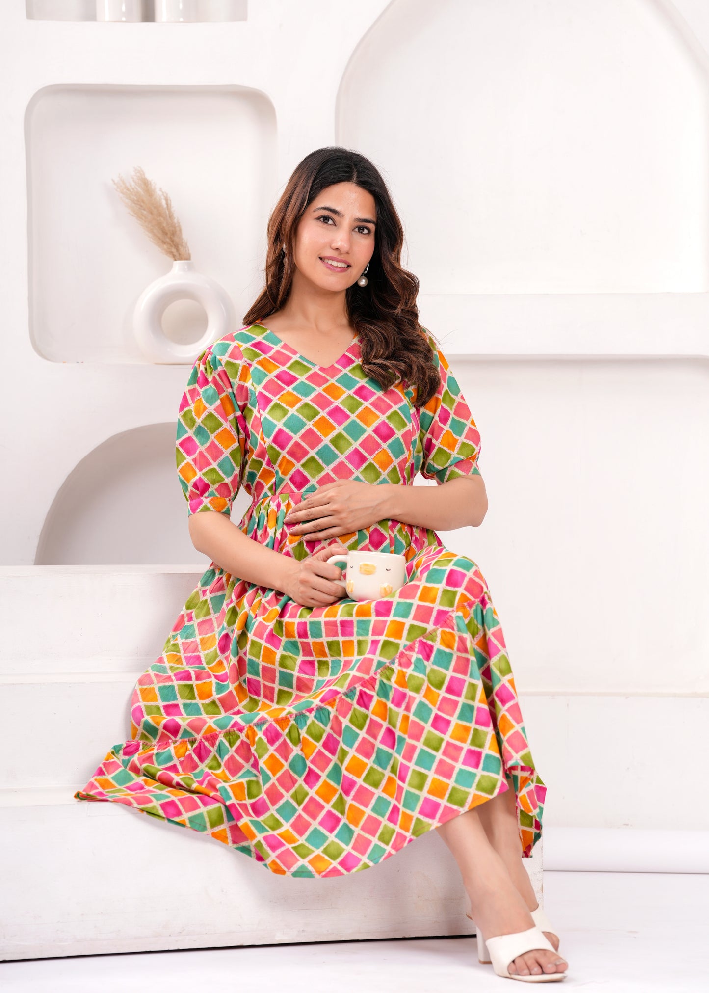Ashvy Pure Cotton Anarkali Feeding & Maternity Kurti – Comfort Meets Elegance