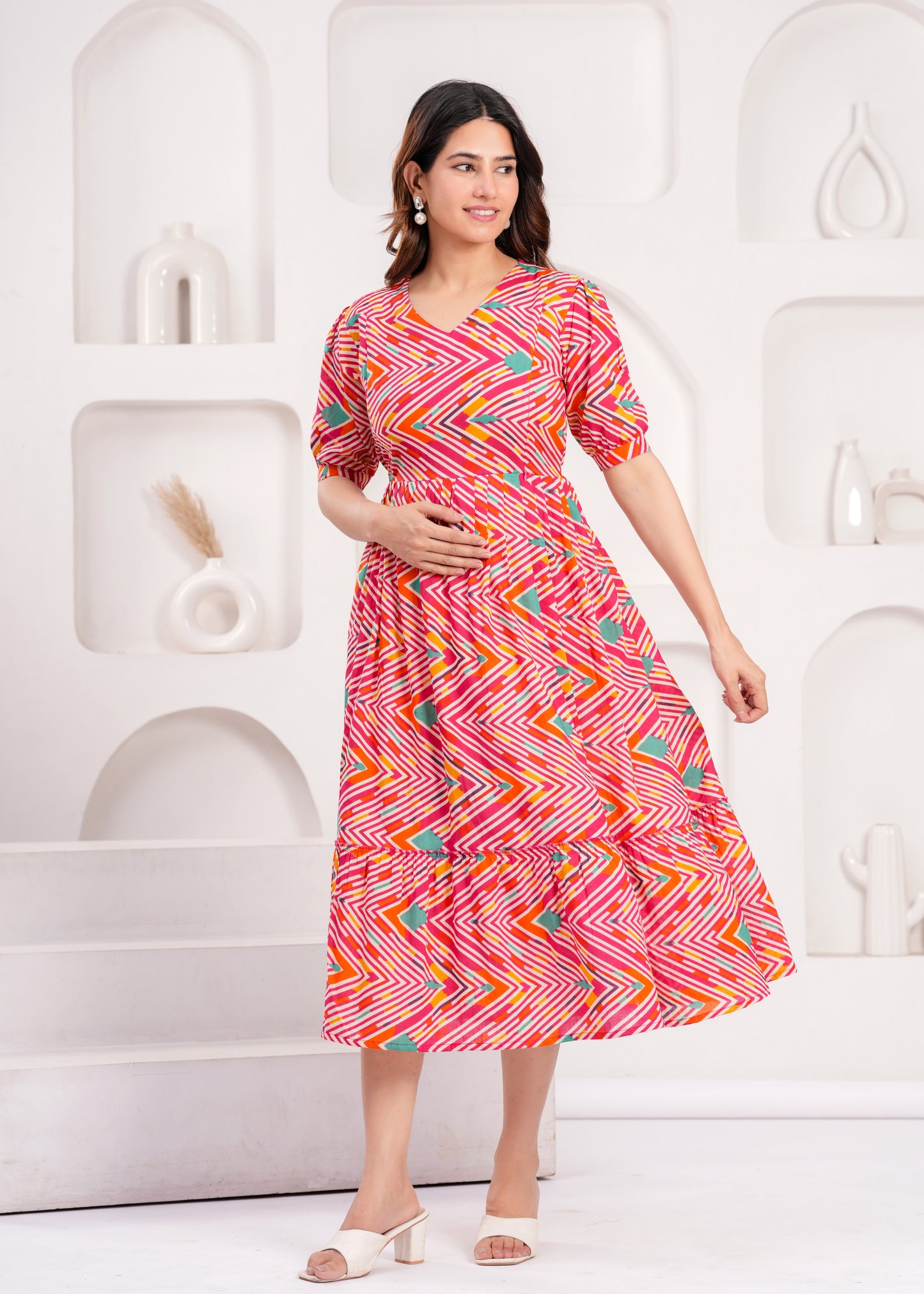 Ashvy Pure Cotton Anarkali Feeding & Maternity Kurti – Comfort Meets Elegance