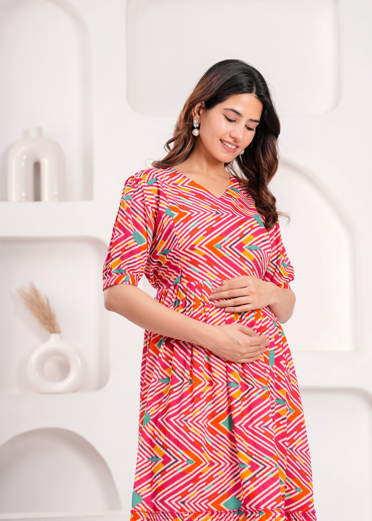 Ashvy Pure Cotton Anarkali Feeding & Maternity Kurti – Comfort Meets Elegance