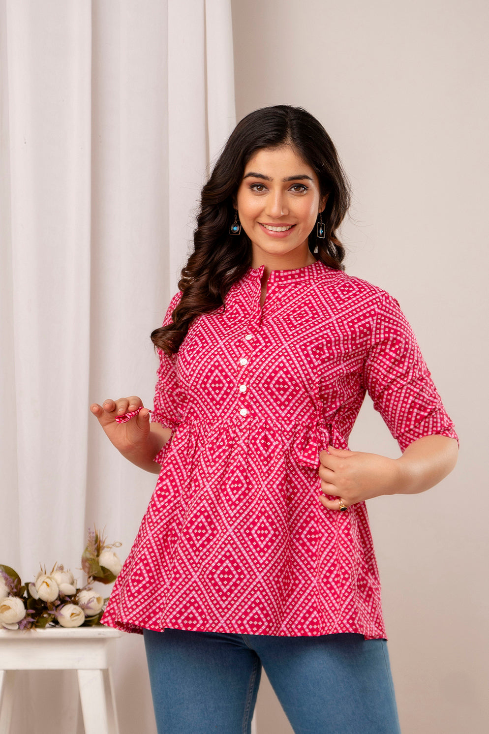 New Launch: Cotton Printed Top (Rani Pink ) β Bold, Chic & Timeless