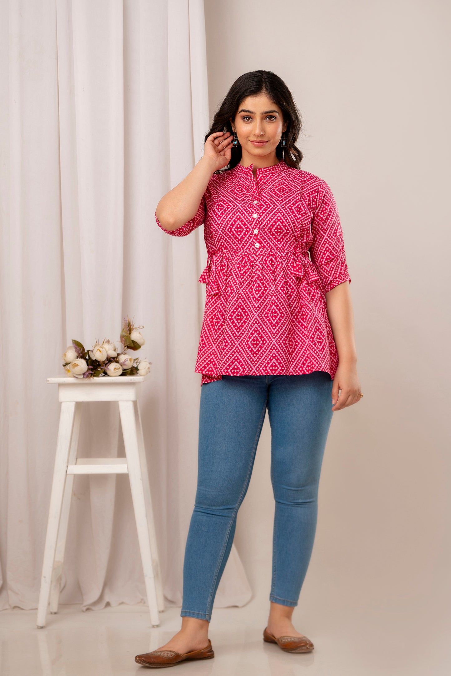 New Launch: Cotton Printed Top (Rani Pink ) β Bold, Chic & Timeless