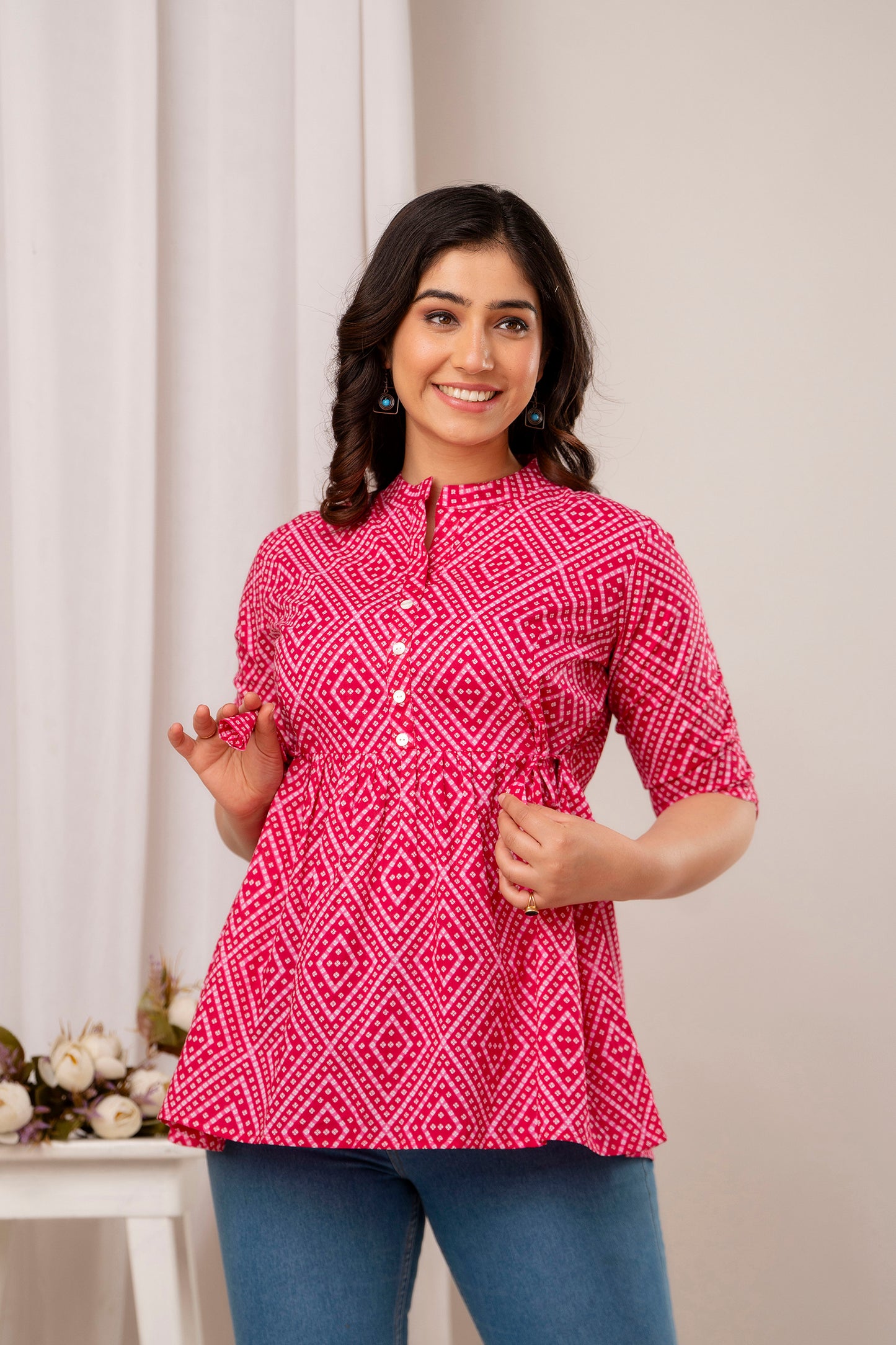 New Launch: Cotton Printed Top (Rani Pink ) β Bold, Chic & Timeless