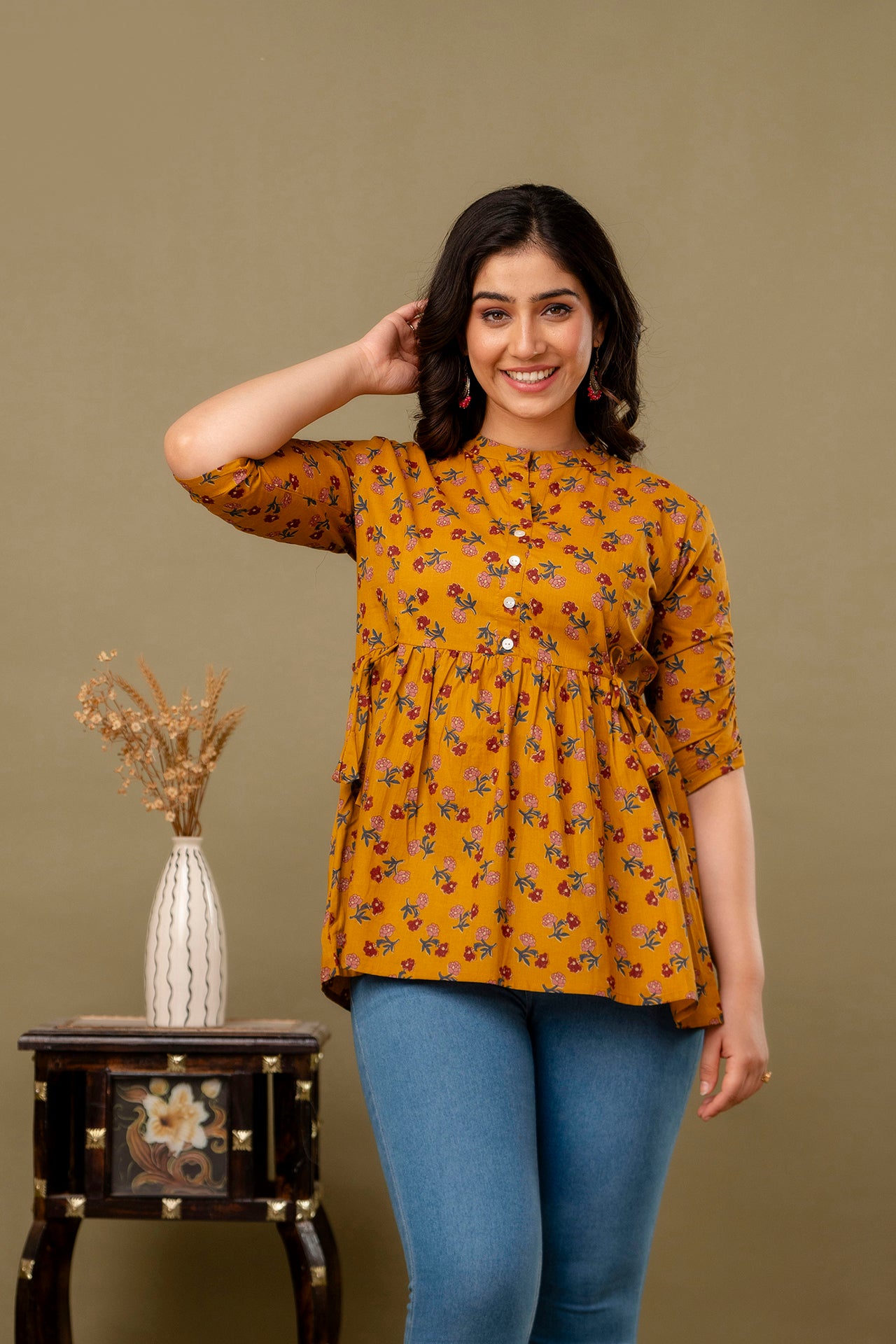 New Launch: Cotton Printed Top (Musturd Yellow) β Fresh, Vibrant & Stylish