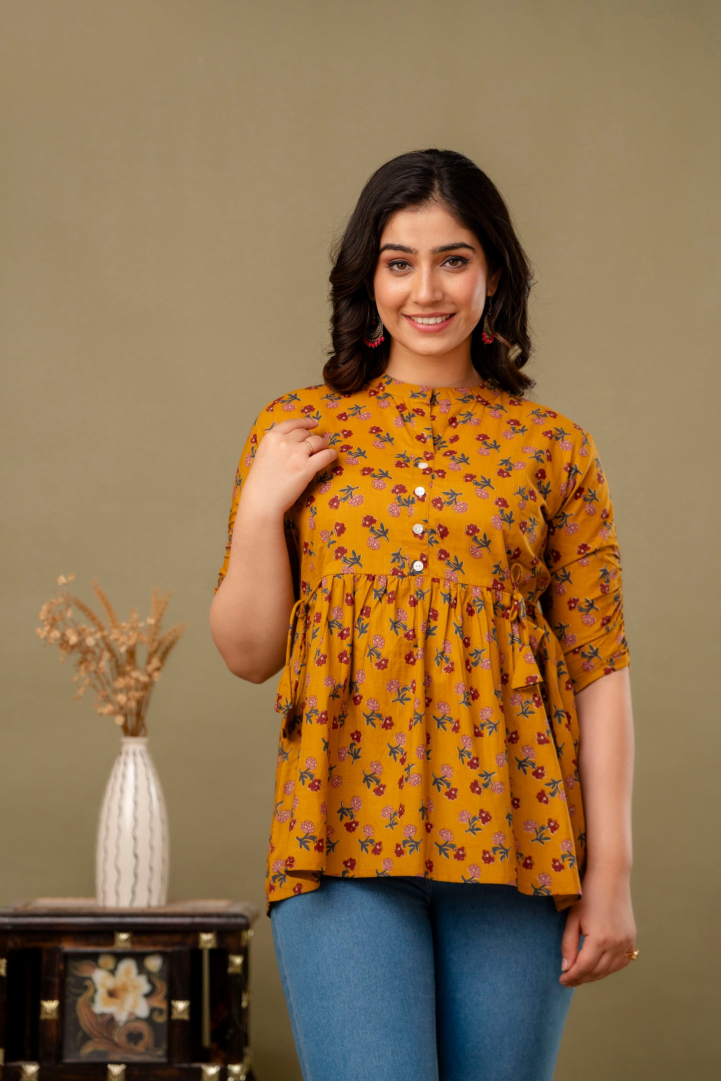 New Launch: Cotton Printed Top (Musturd Yellow) β Fresh, Vibrant & Stylish
