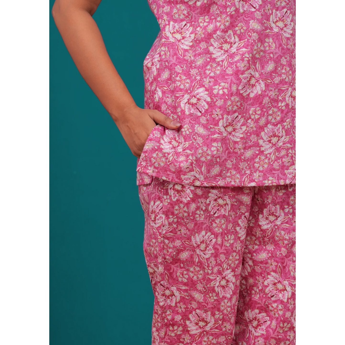 Cotton Night Suit Set of Kurta & Pajama (Pink) – Sweet Comfort for Dreamy Nights