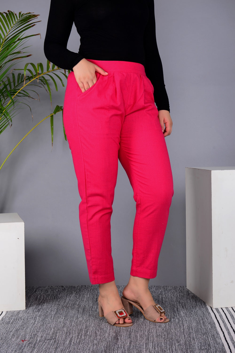 New Launch Everyday Cotton Pant (PINK)