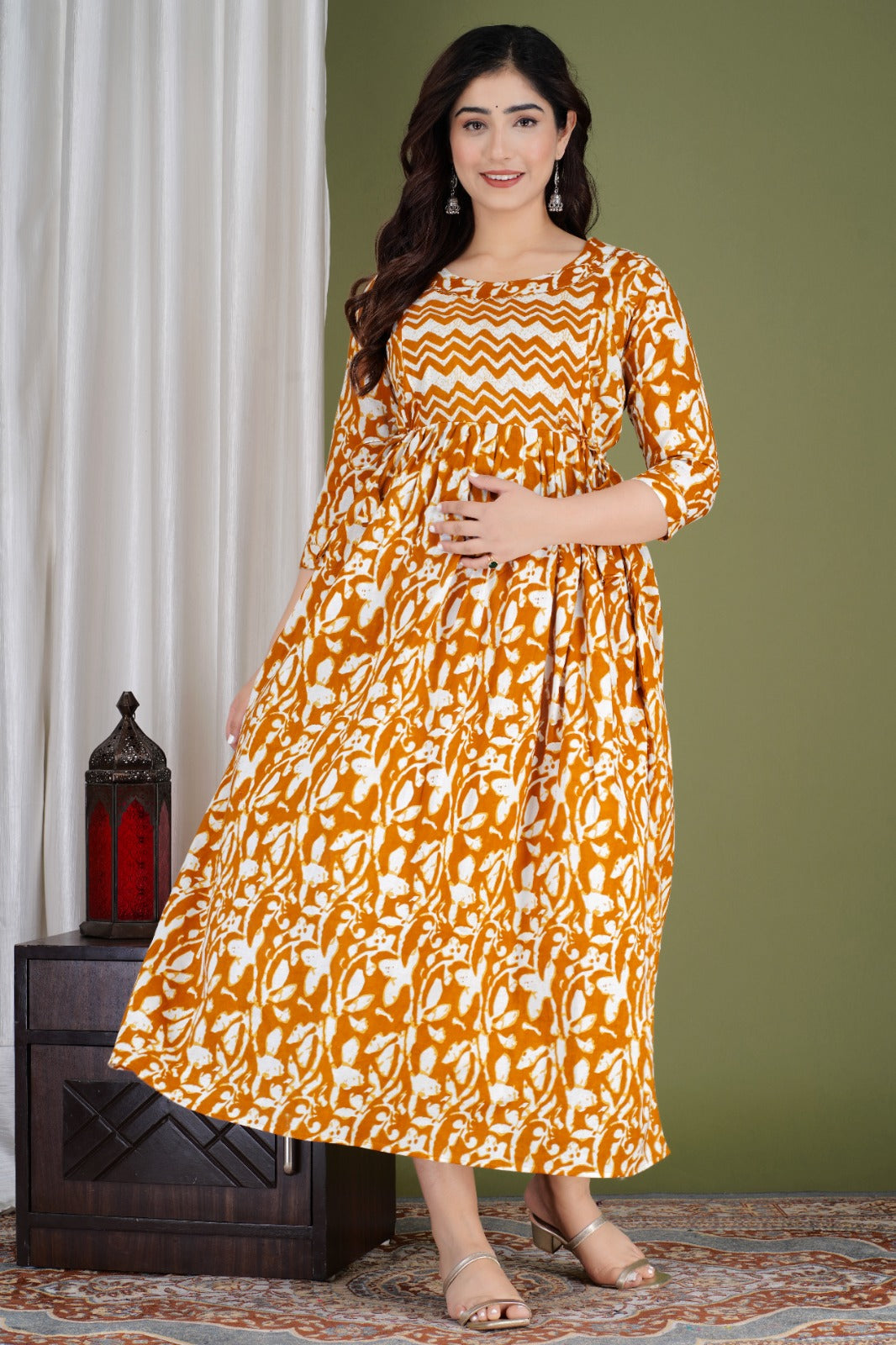 Effortless Feeding: Ashvy Women's Feeding Maternity Kurtis (Yellow)(TUL001)