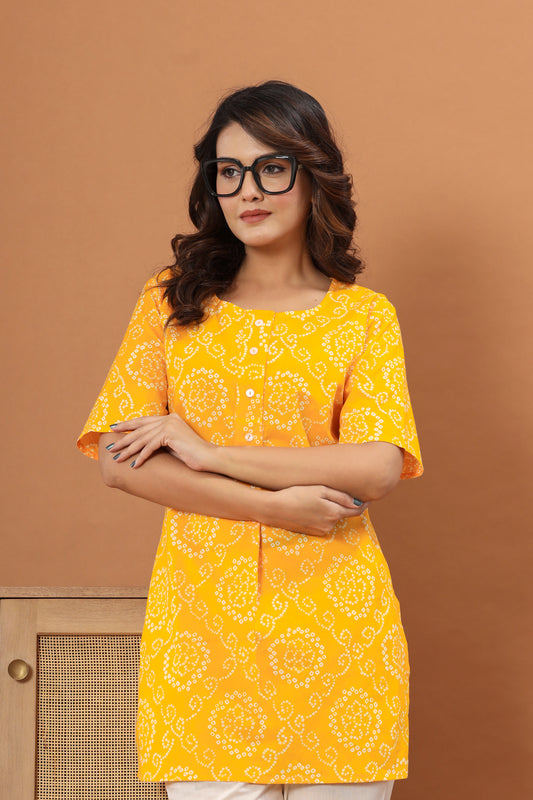 New Launch: Cotton Printed Top (Yellow) – Bold & Effortless Style
