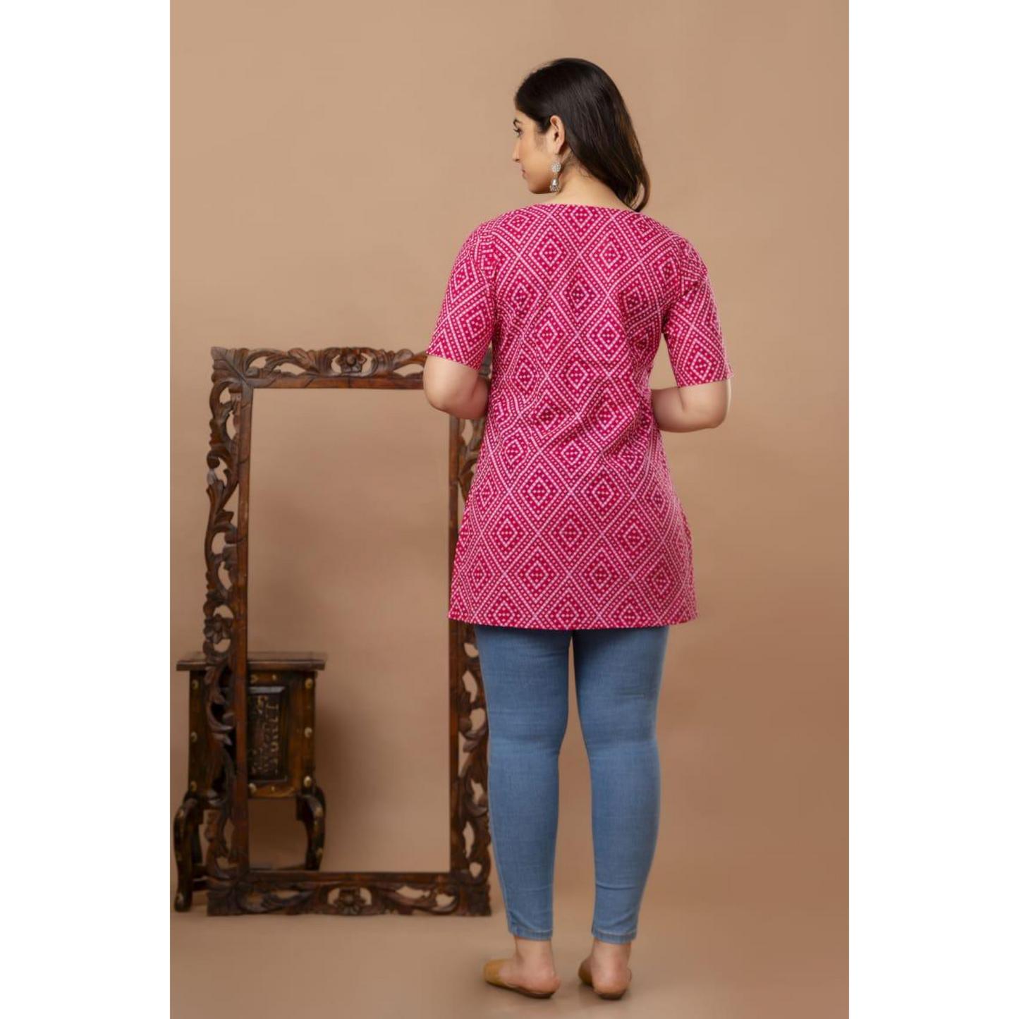 New Launch Cotton Printed Tops (Pink)