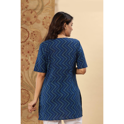 New Launch Cotton Printed Tops (Blue)