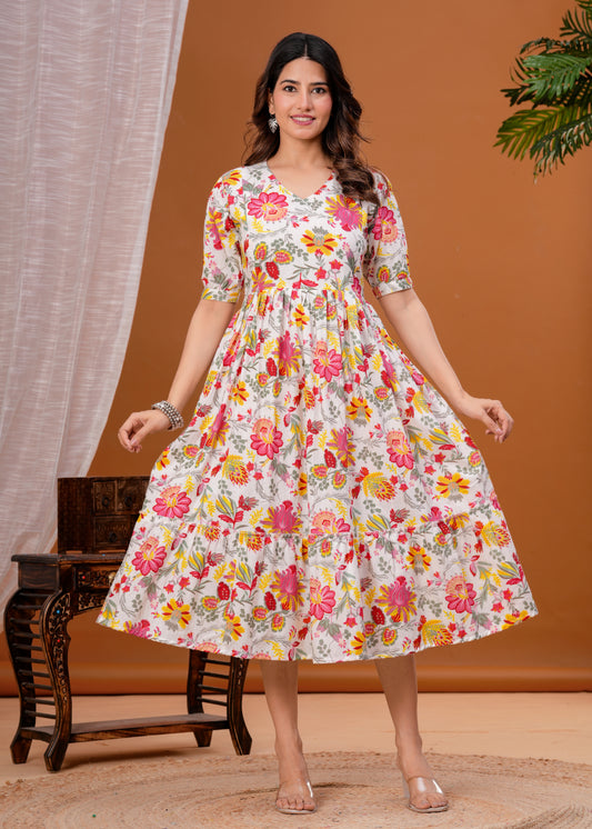 Ashvy Pure Cotton Anarkali Feeding & Maternity Kurti – Comfort Meets Elegance