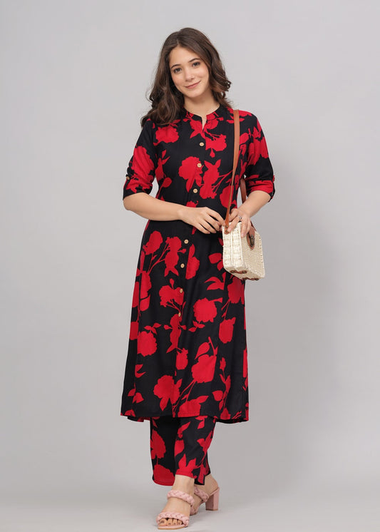 Printed Kurta Set for Women | Women Kurta Palazzo Set | Kurta with Pant Set