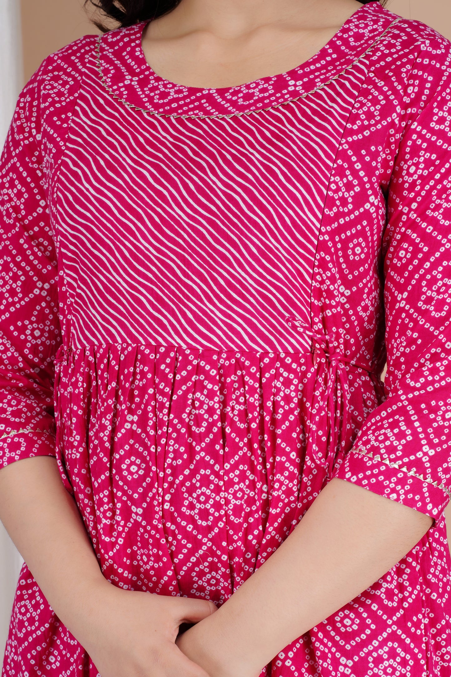 Effortless Feeding: Ashvy Women's Feeding Maternity Kurtis (Pink)(TUL01)