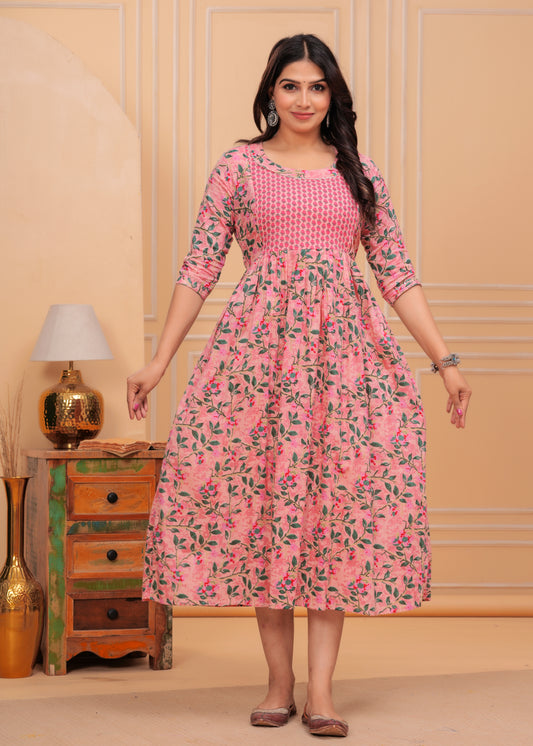 Ashvy Premium Quality Rayon Maternity Cum Feeding kurti (Pink)(TUL001)