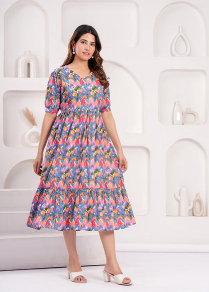Ashvy Pure Cotton Anarkali Feeding & Maternity Kurti – Comfort Meets Elegance