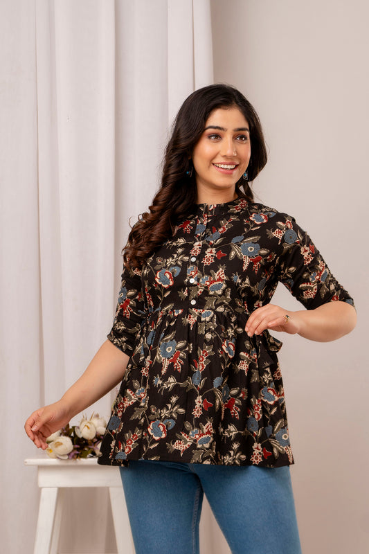New Launch: Cotton Printed Top (Black) – Bold, Bright & Beautiful