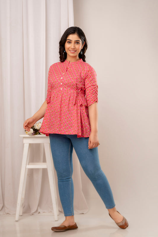 New Launch: Cotton Printed Top (Pink) – Effortless Style & Comfort