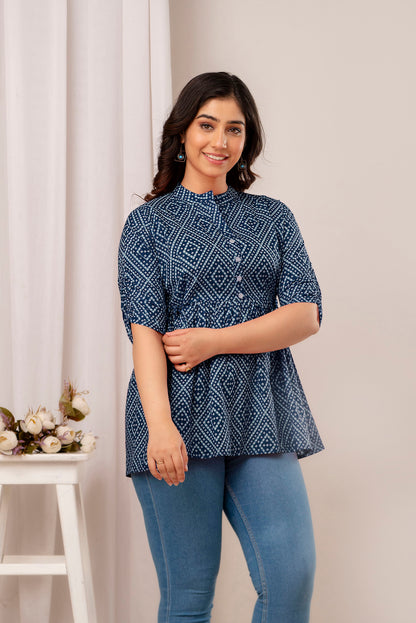 New Launch: Cotton Printed Top (Blue) – Effortless Elegance & Comfort