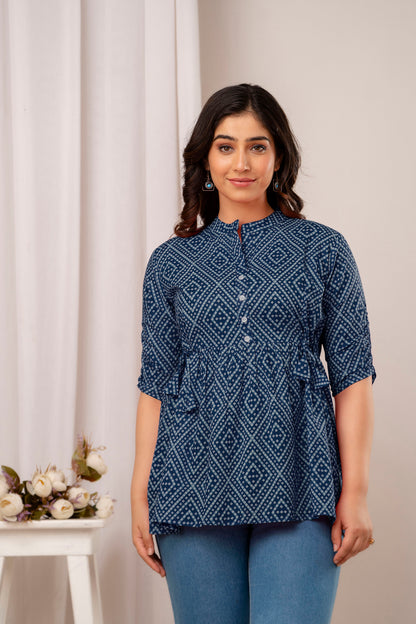New Launch: Cotton Printed Top (Blue) – Effortless Elegance & Comfort