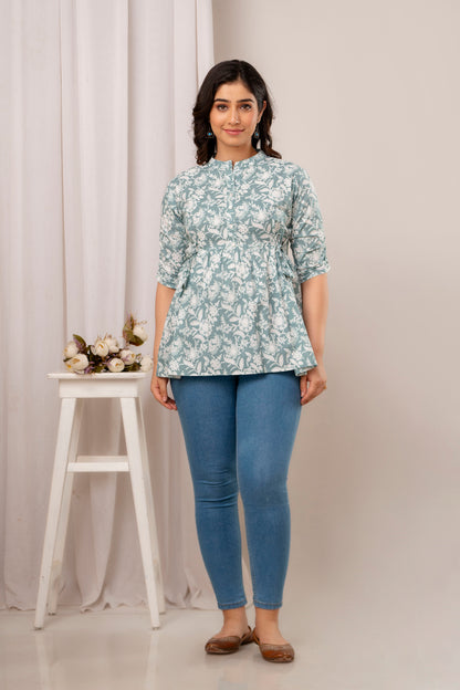 New Launch: Cotton Printed Top (Grey White) – Bright, Bold & Beautiful