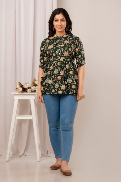 New Launch: Cotton Printed Top (Green) – Fresh, Light & Stylish