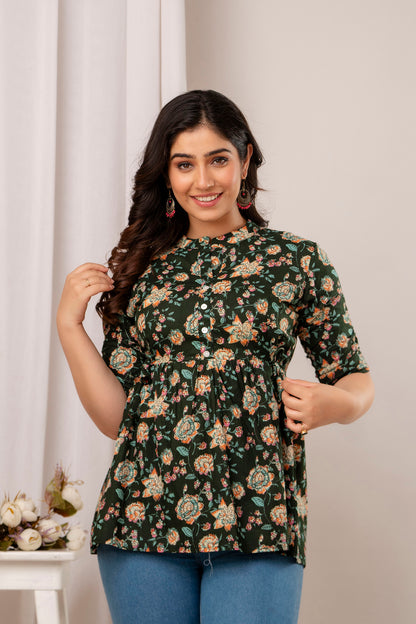 New Launch: Cotton Printed Top (Green) – Fresh, Light & Stylish