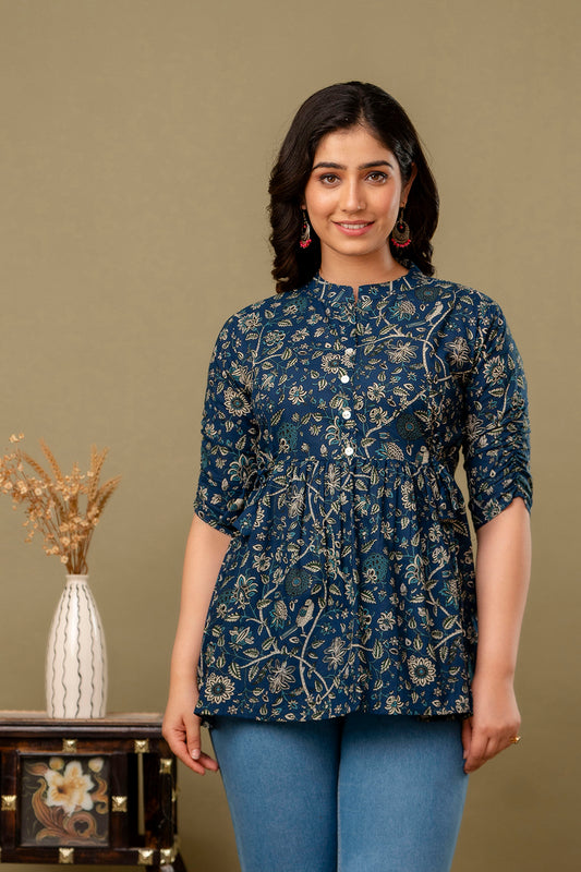 New Launch: Cotton Printed Top (Blue) – Cool, Casual & Chic