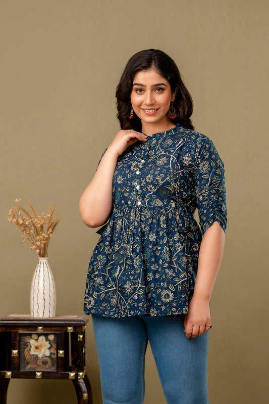 New Launch: Cotton Printed Top (Blue) – Cool, Casual & Chic