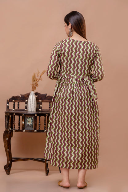 Timeless Beauty: Ashvy Cotton Floral Print Maternity Dress (LUX001)