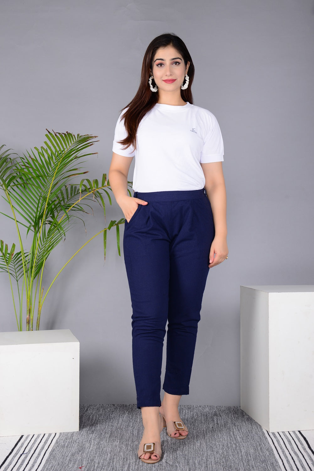 New Launch Everyday Cotton Pant (Blue)