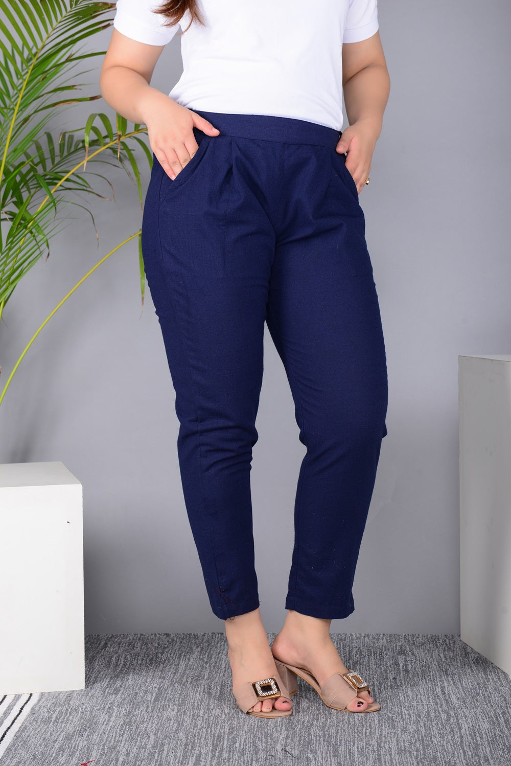 New Launch Everyday Cotton Pant (Blue)