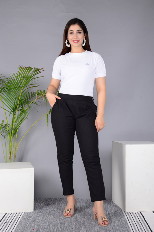 New Launch Everyday Cotton Pant (BLACK)