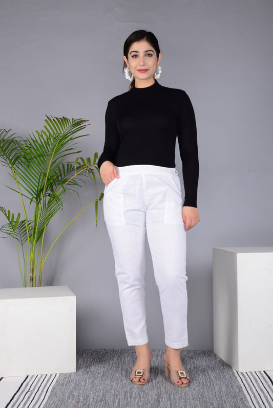 New Launch Everyday Cotton Pant (WHITE)