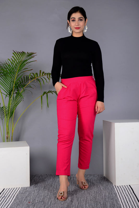 New Launch Everyday Cotton Pant (PINK)