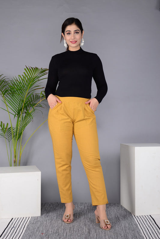 New Launch Everyday Cotton Pant (Golden)