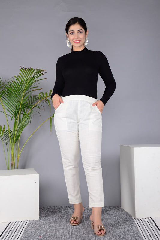 New Launch Everyday Cotton Pant (OFF WHITE)