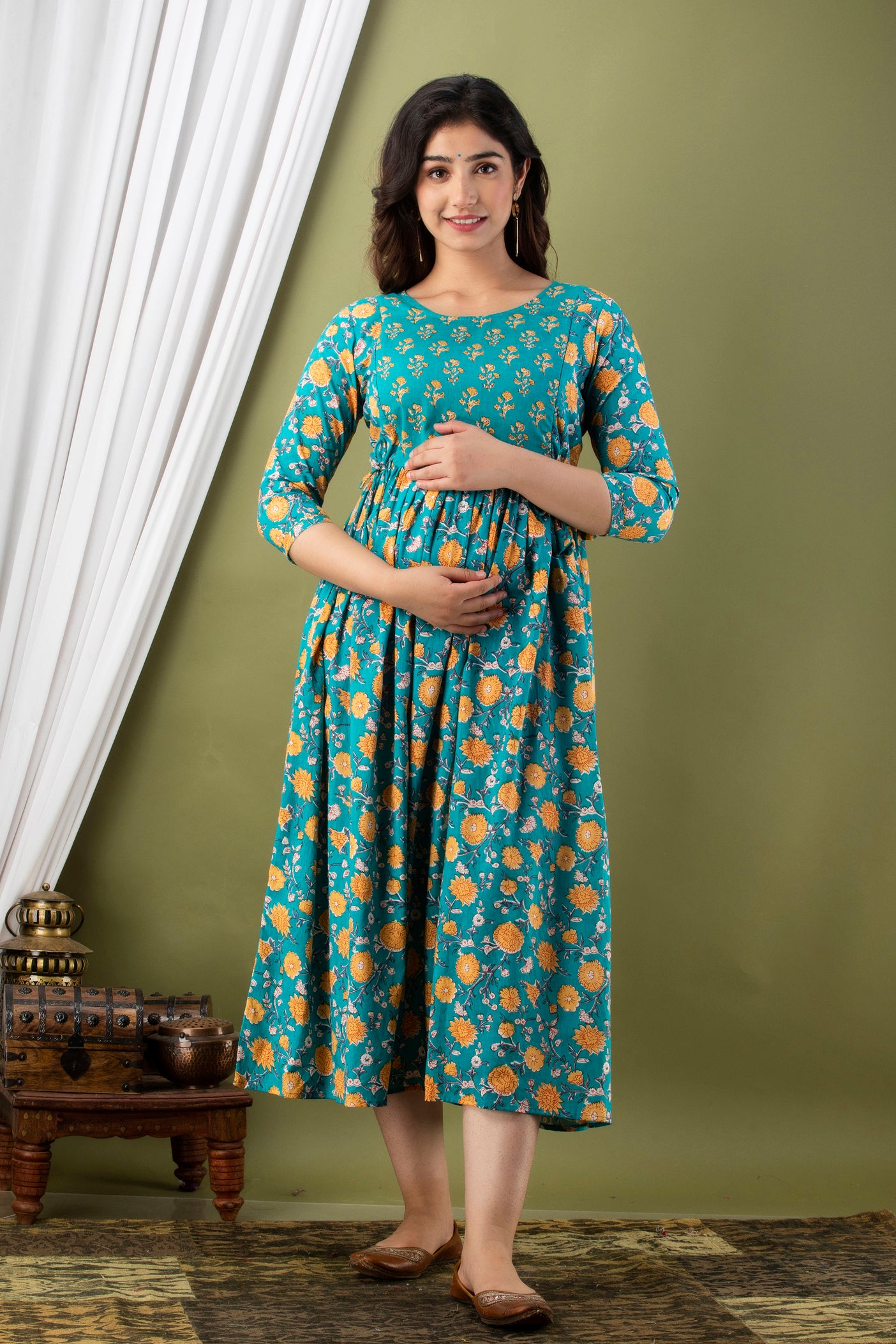 Effortless Feeding: Ashvy Women's Feeding Maternity Kurtis (Blue)(TUL001)