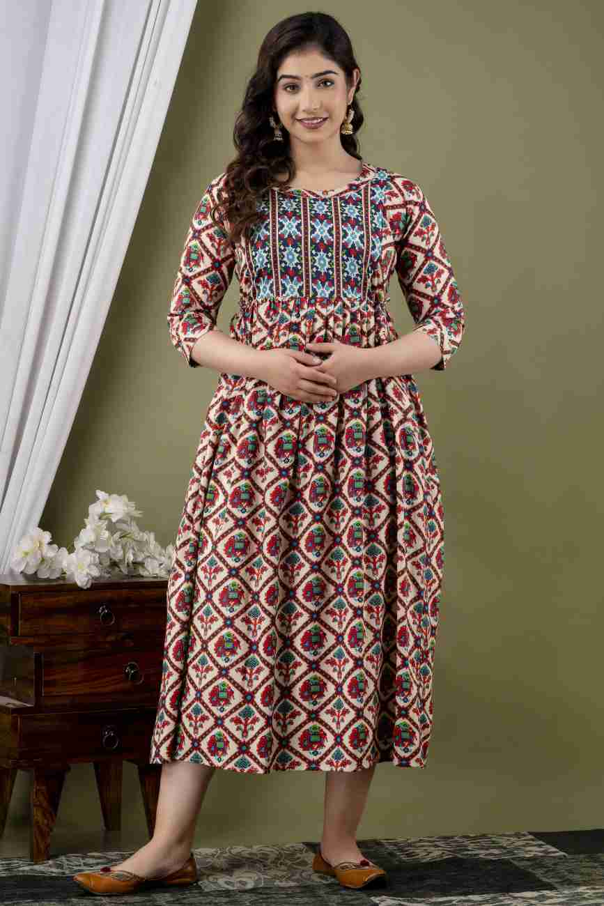 Comfortable Nursing: Ashvy Women's Maternity Breastfeeding Kurti (Multi)(LUX001)