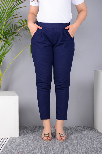 New Launch Everyday Cotton Pant (Blue)