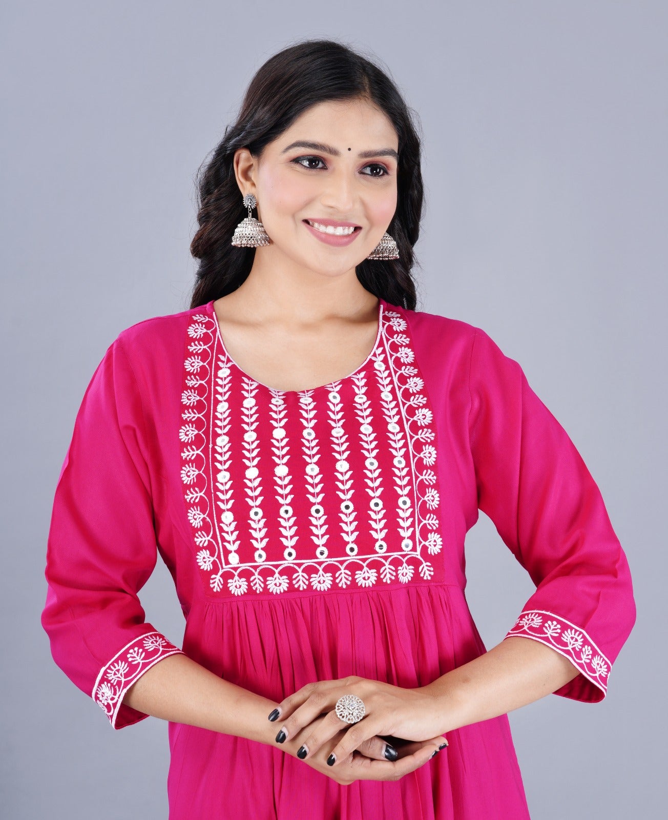 NEW LAUNCH BEAUTIFUL *EMBROIDERED KURTA/ DRESS WITH GOTA WORK(Pink)