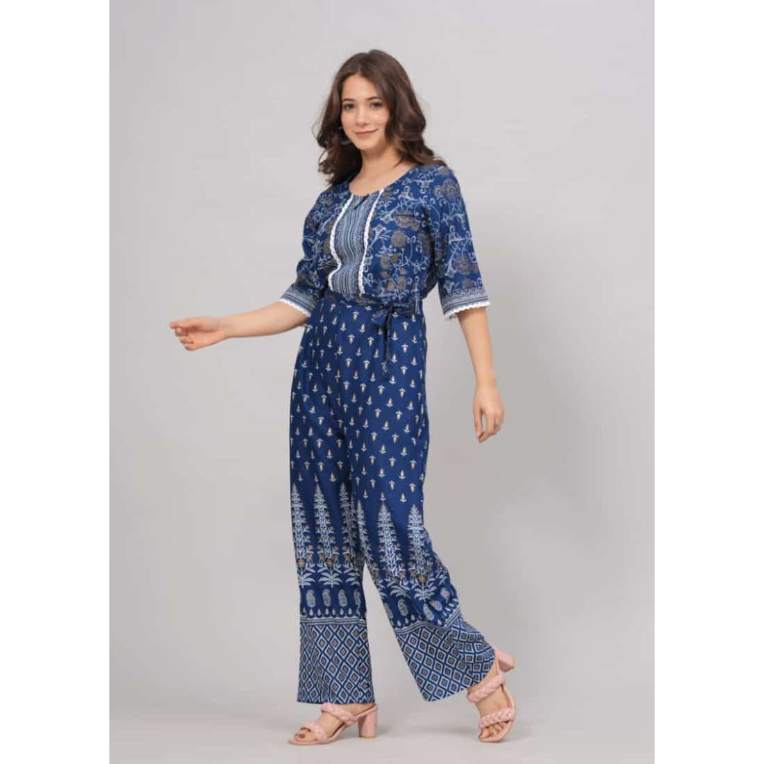 Ashvy Cotton Jump Suit (Blue)