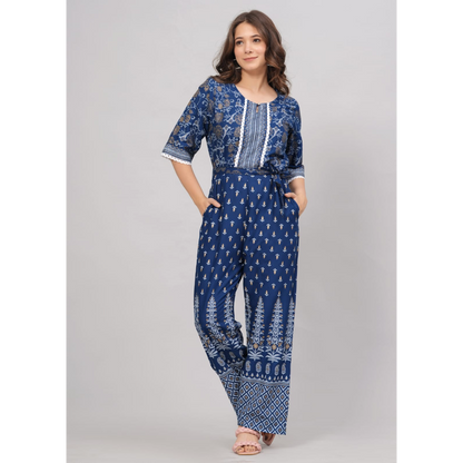 Ashvy Cotton Jump Suit (Blue)