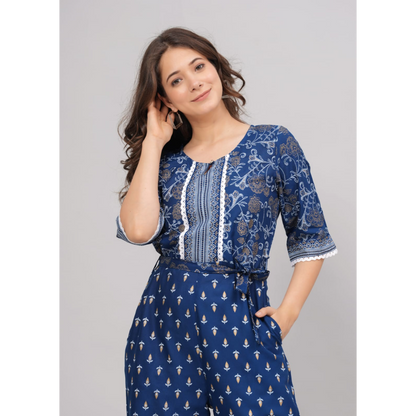 Ashvy Cotton Jump Suit (Blue)